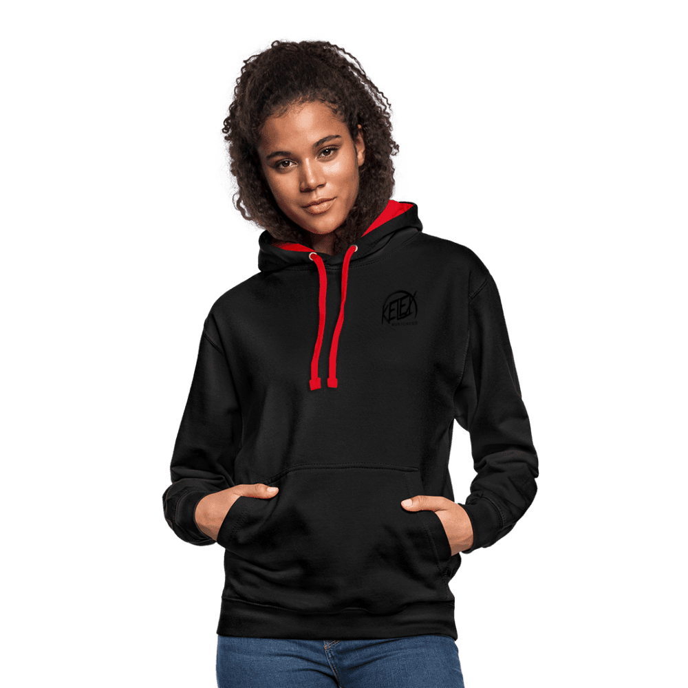 Kontrast-Hoodie - Schwarz/Rot (8628056228186)