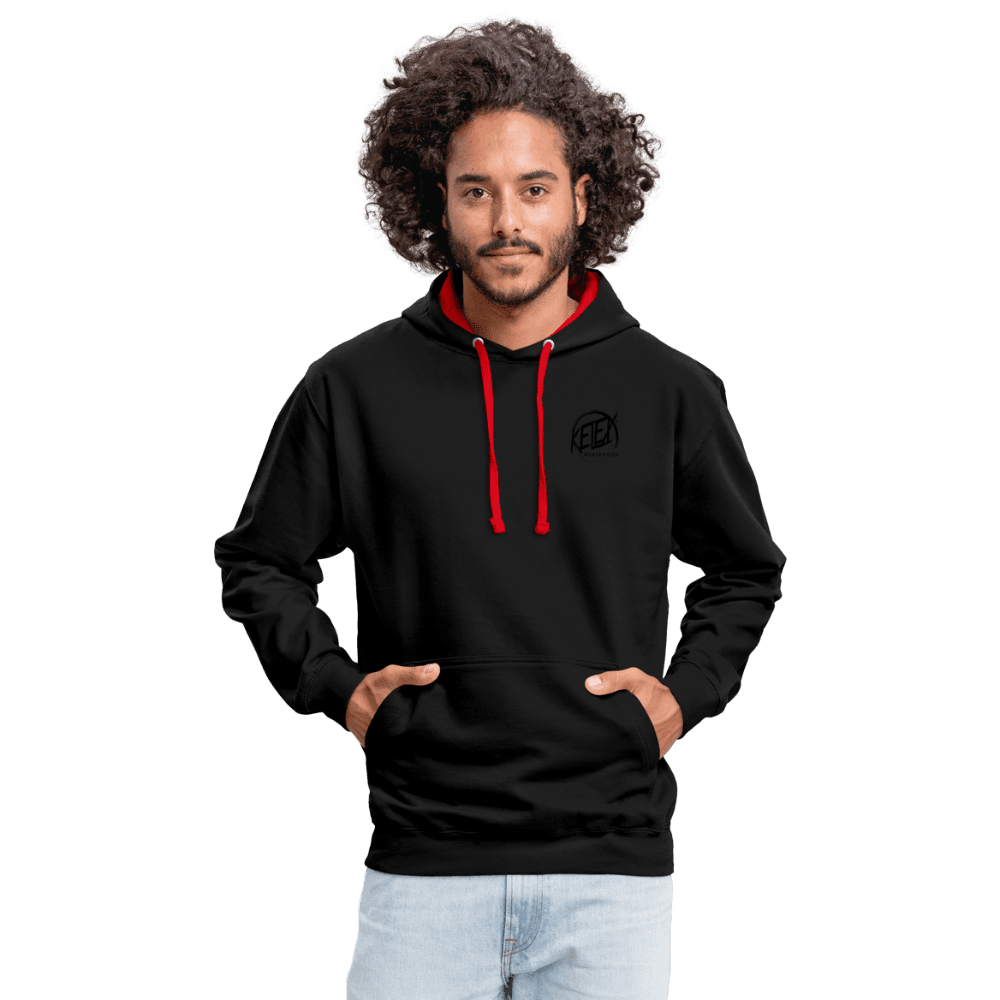 Kontrast-Hoodie - Schwarz/Rot (8628056228186)