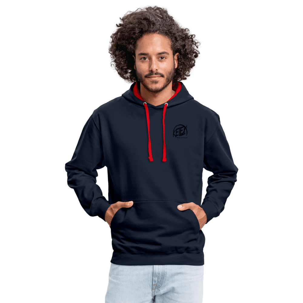 Kontrast-Hoodie - Navy/Rot (8628056228186)