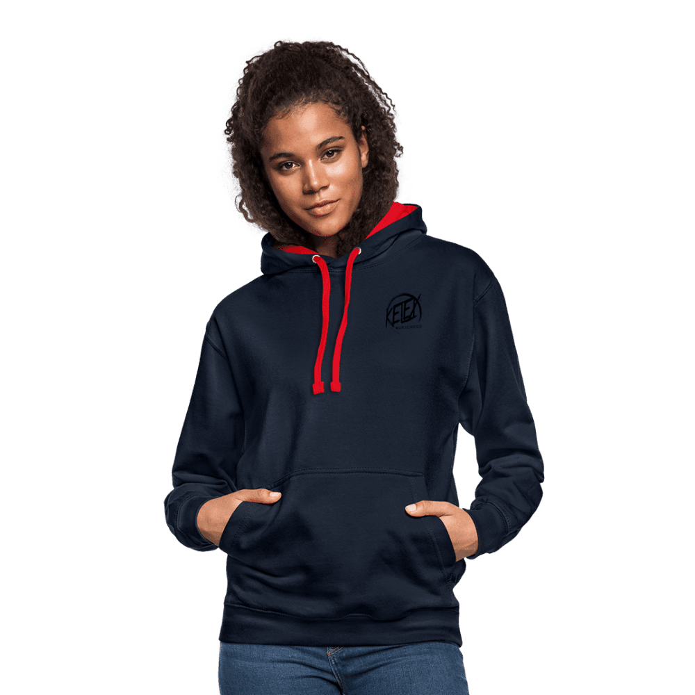 Kontrast-Hoodie - Navy/Rot (8628056228186)