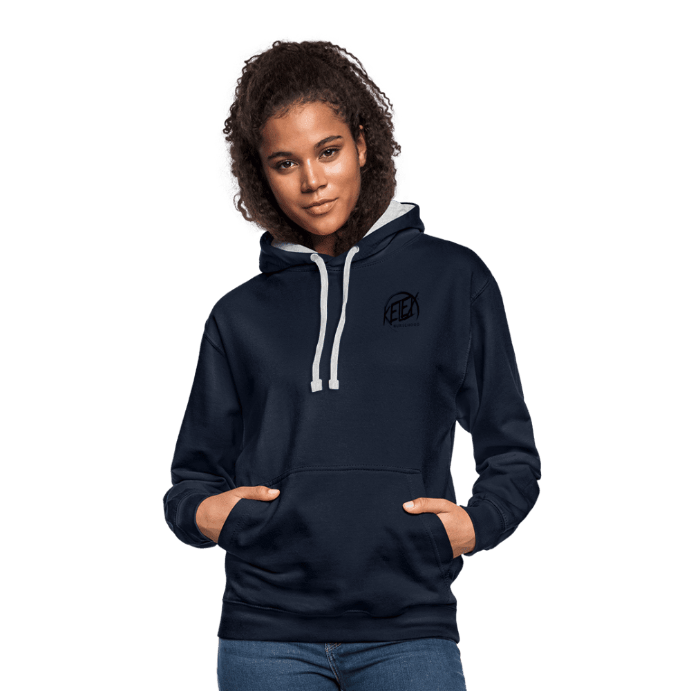 Kontrast-Hoodie - Navy/Grau meliert (8628056228186)