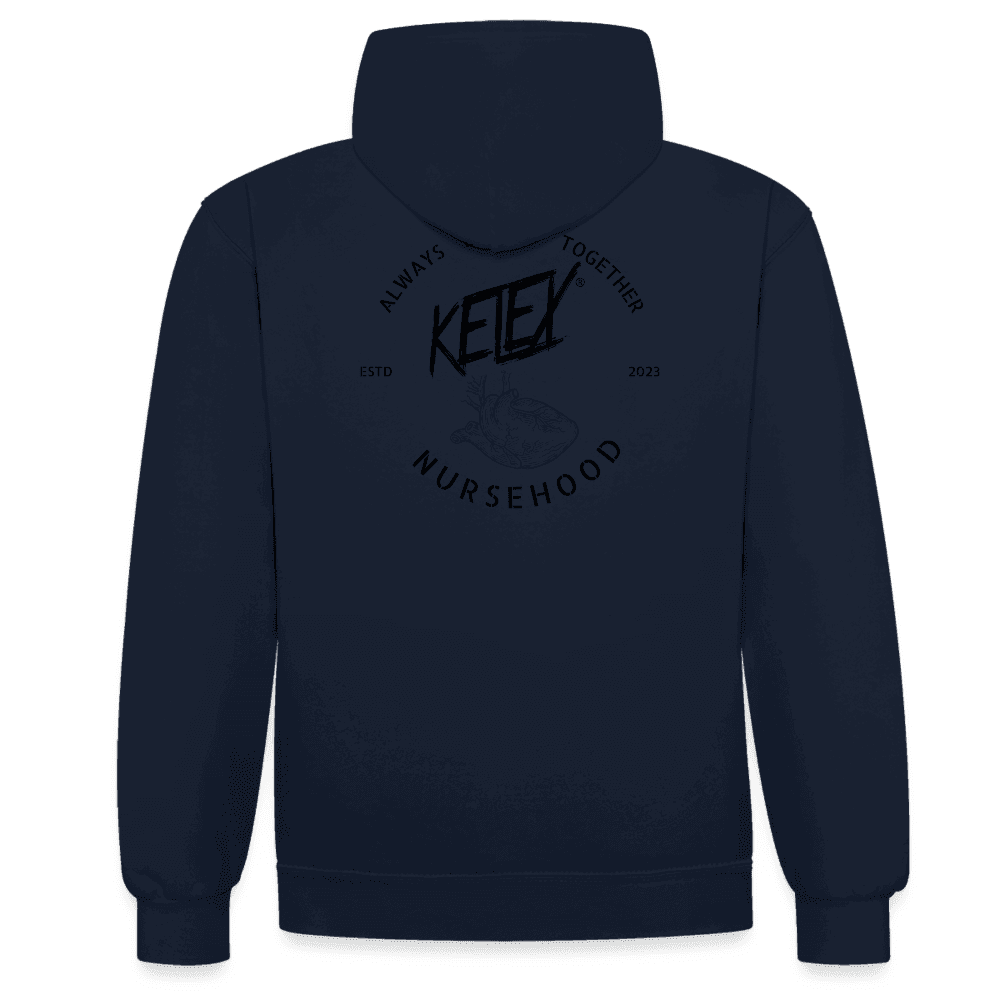 Kontrast-Hoodie - Navy/Grau meliert (8628056228186)