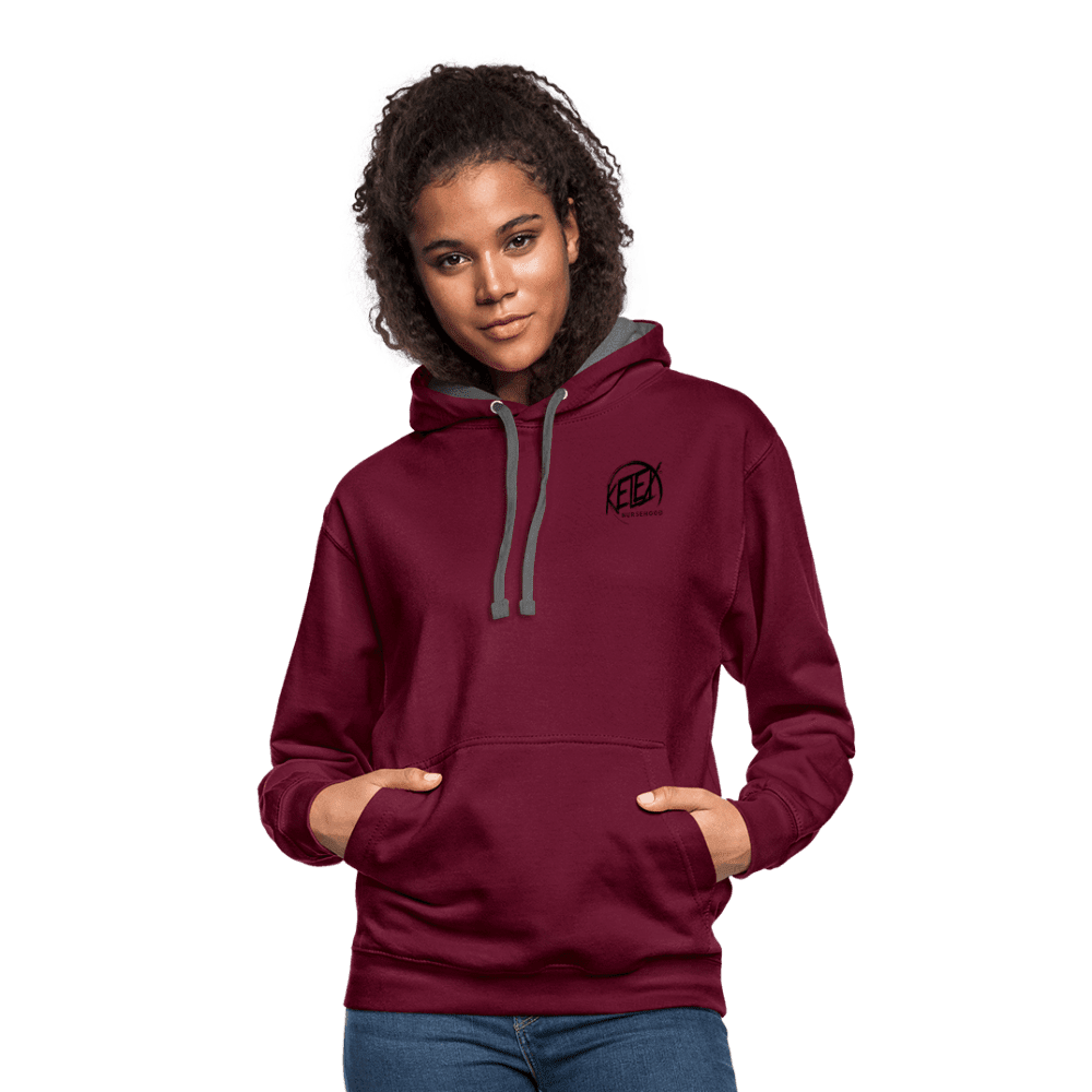 Kontrast-Hoodie - Weinrot/Anthrazit (8628056228186)