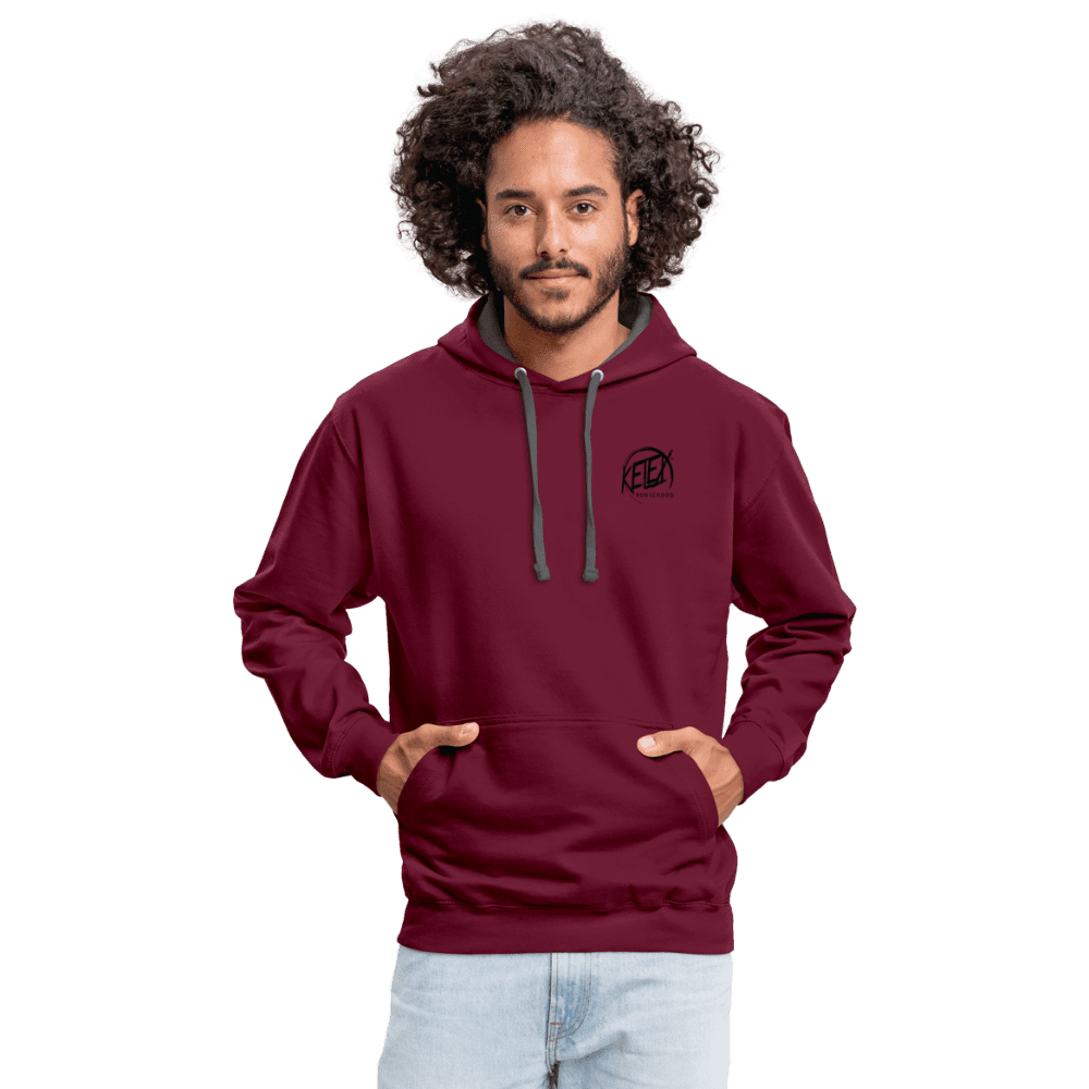 Kontrast-Hoodie - Weinrot/Anthrazit (8628056228186)