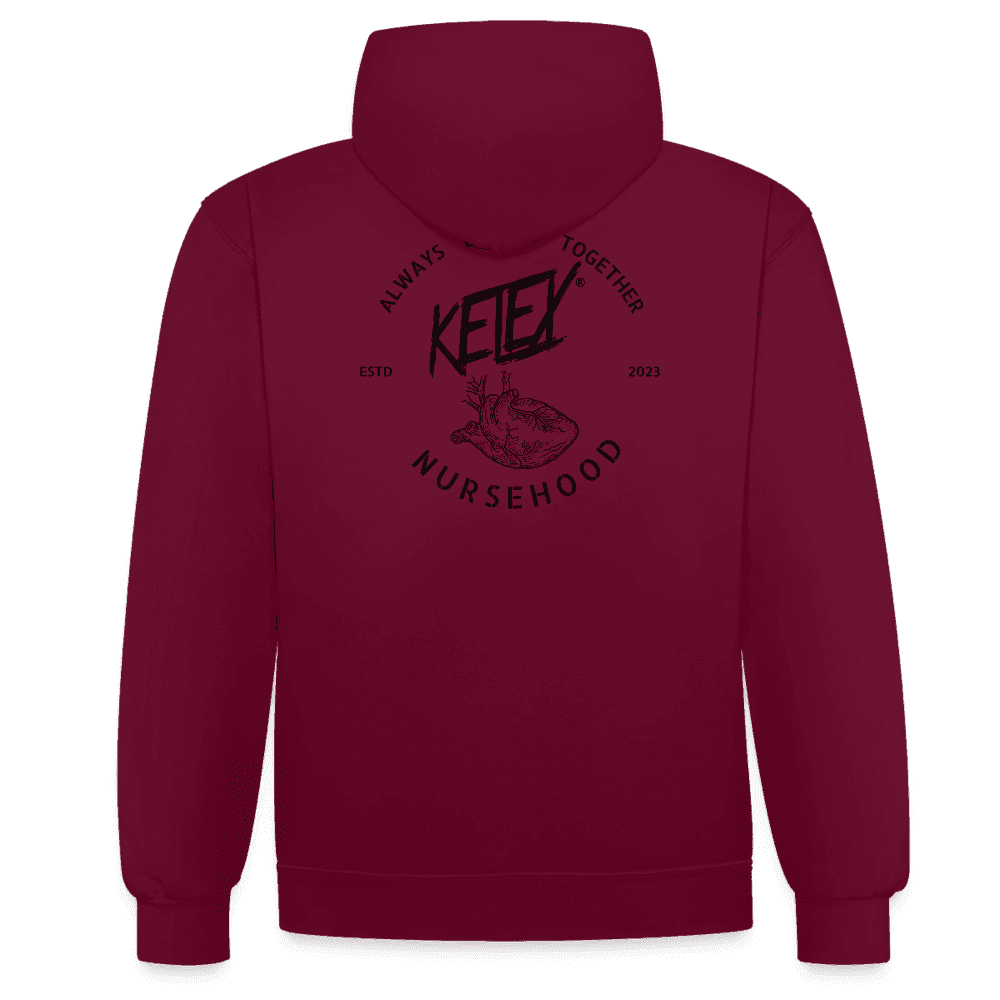 Kontrast-Hoodie - Weinrot/Anthrazit (8628056228186)