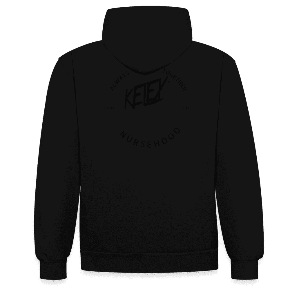 Kontrast-Hoodie - Schwarz/Grau meliert (8628056228186)