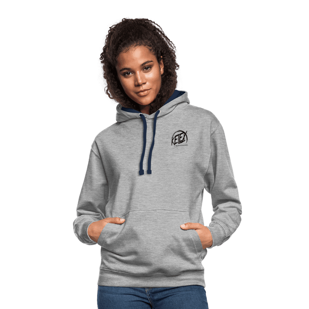 Kontrast-Hoodie - Grau meliert/Navy (8628056228186)