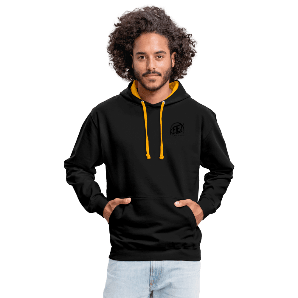 Kontrast-Hoodie - Schwarz/Gold (8628056228186)