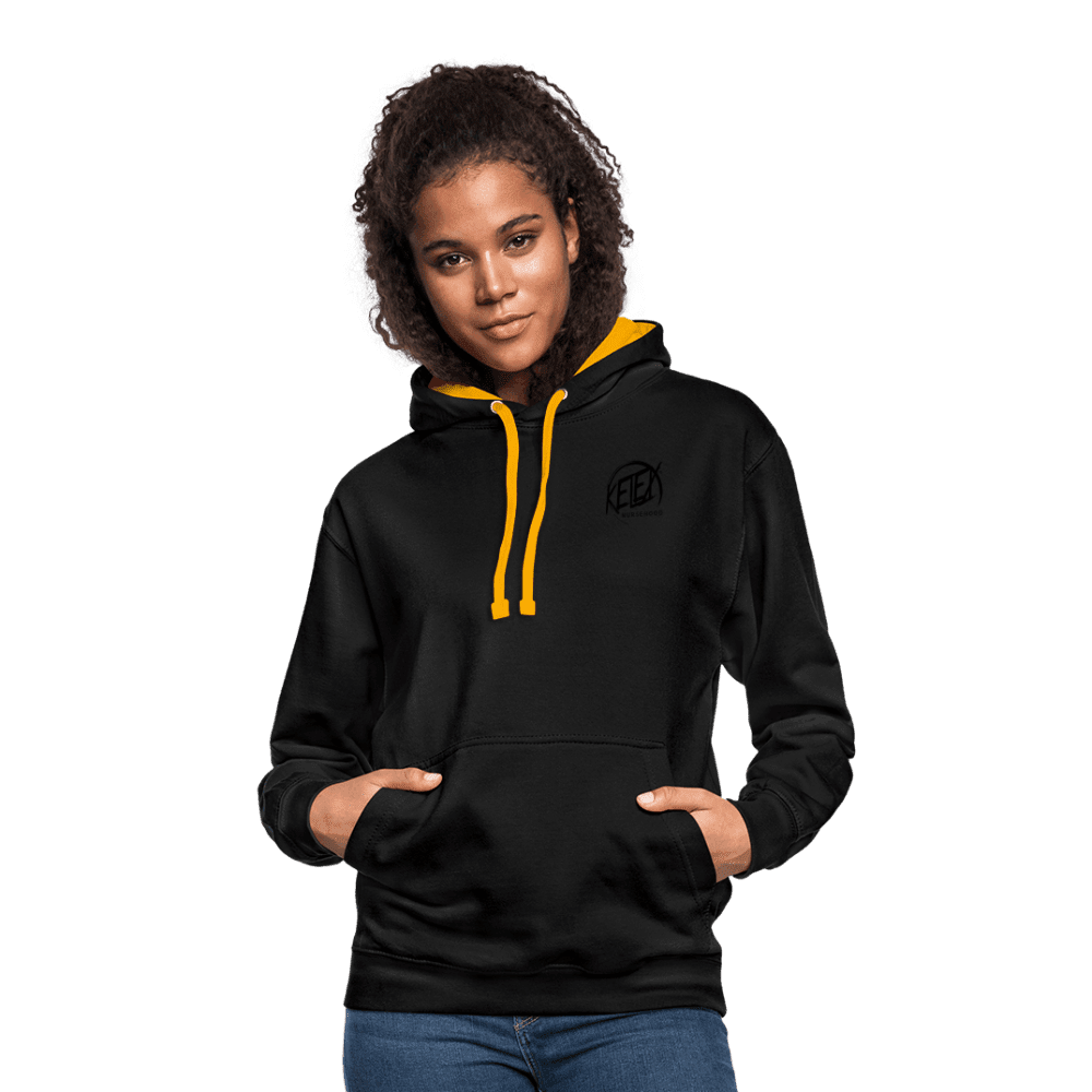 Kontrast-Hoodie - Schwarz/Gold (8628056228186)