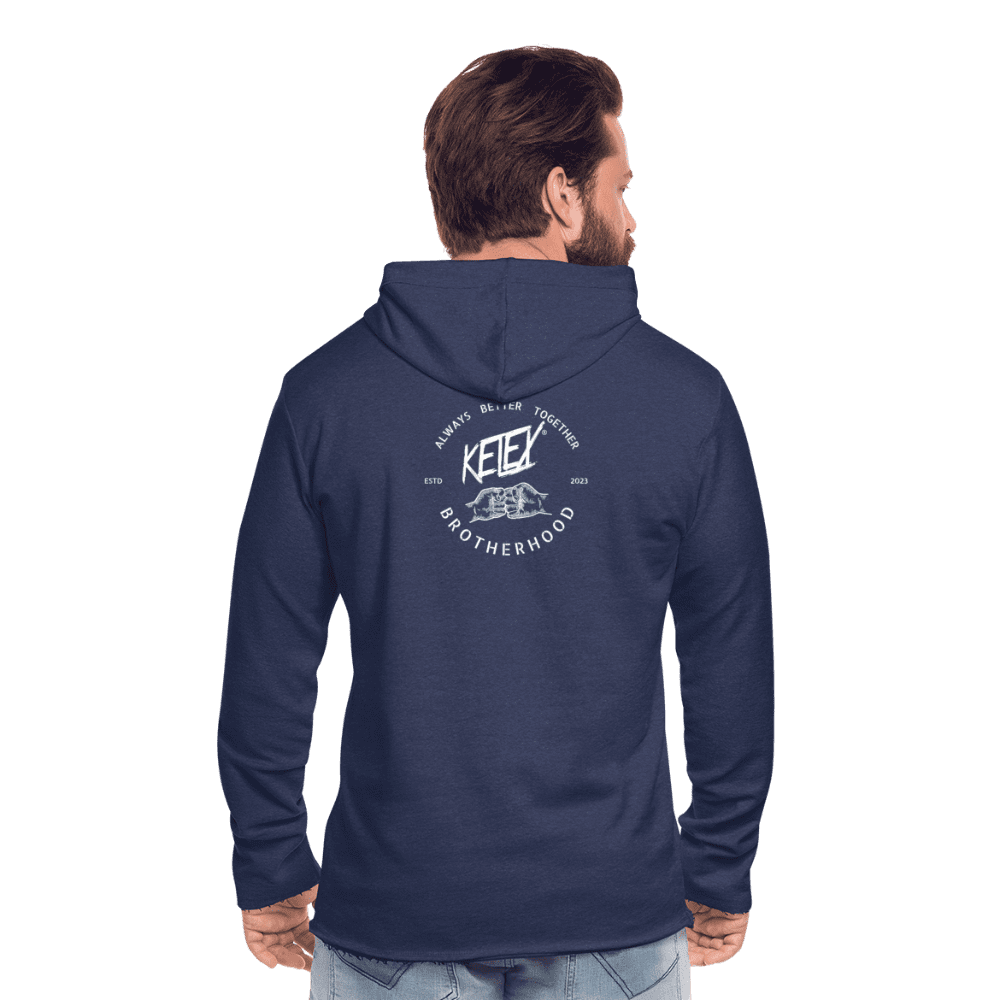 Brotherhood - Leichtes Kapuzensweatshirt - Weißes Logo - Navy meliert